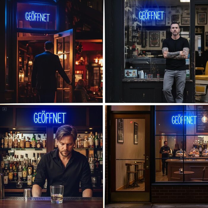 LED Neon-Schild Geöffnet Blau 38x20cm - Jetzt bis zu 32% günstiger