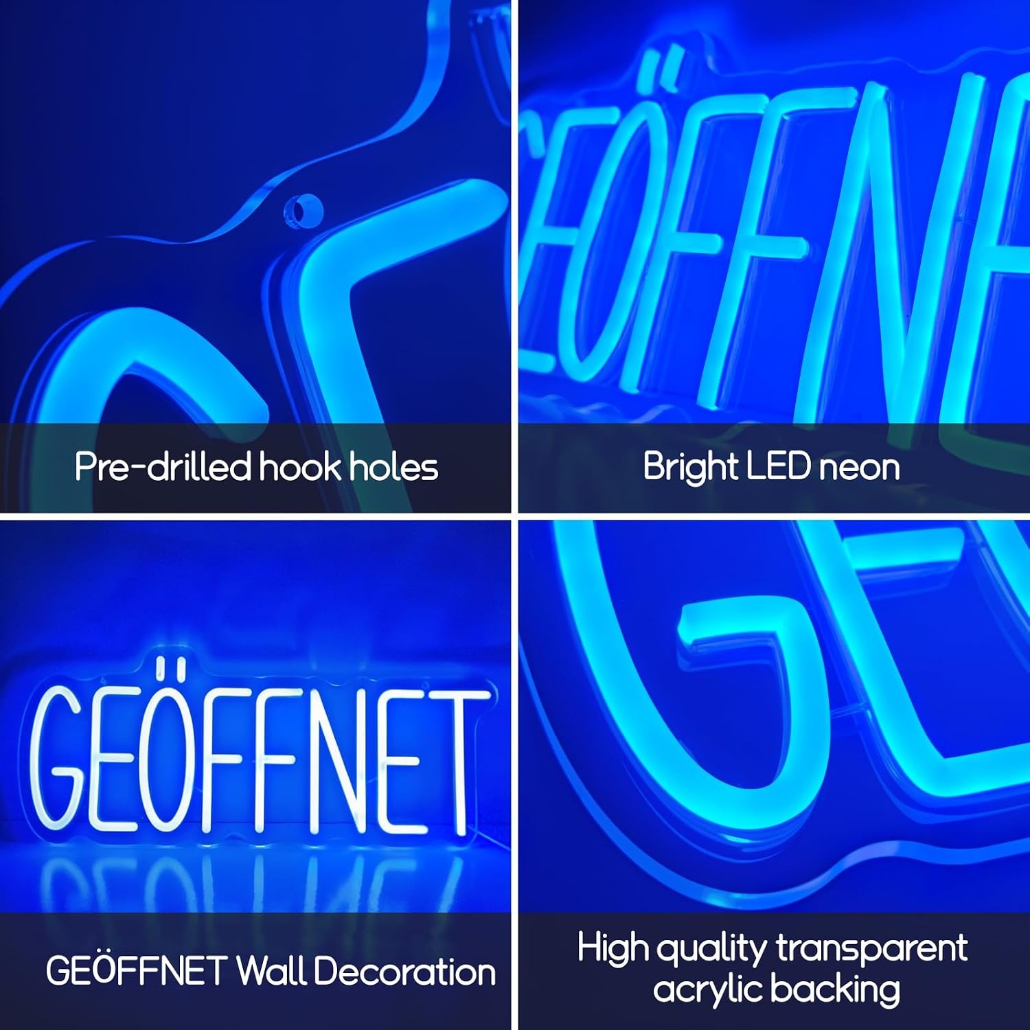 LED Neon-Schild Geöffnet Blau 38x20cm - Jetzt bis zu 32% günstiger