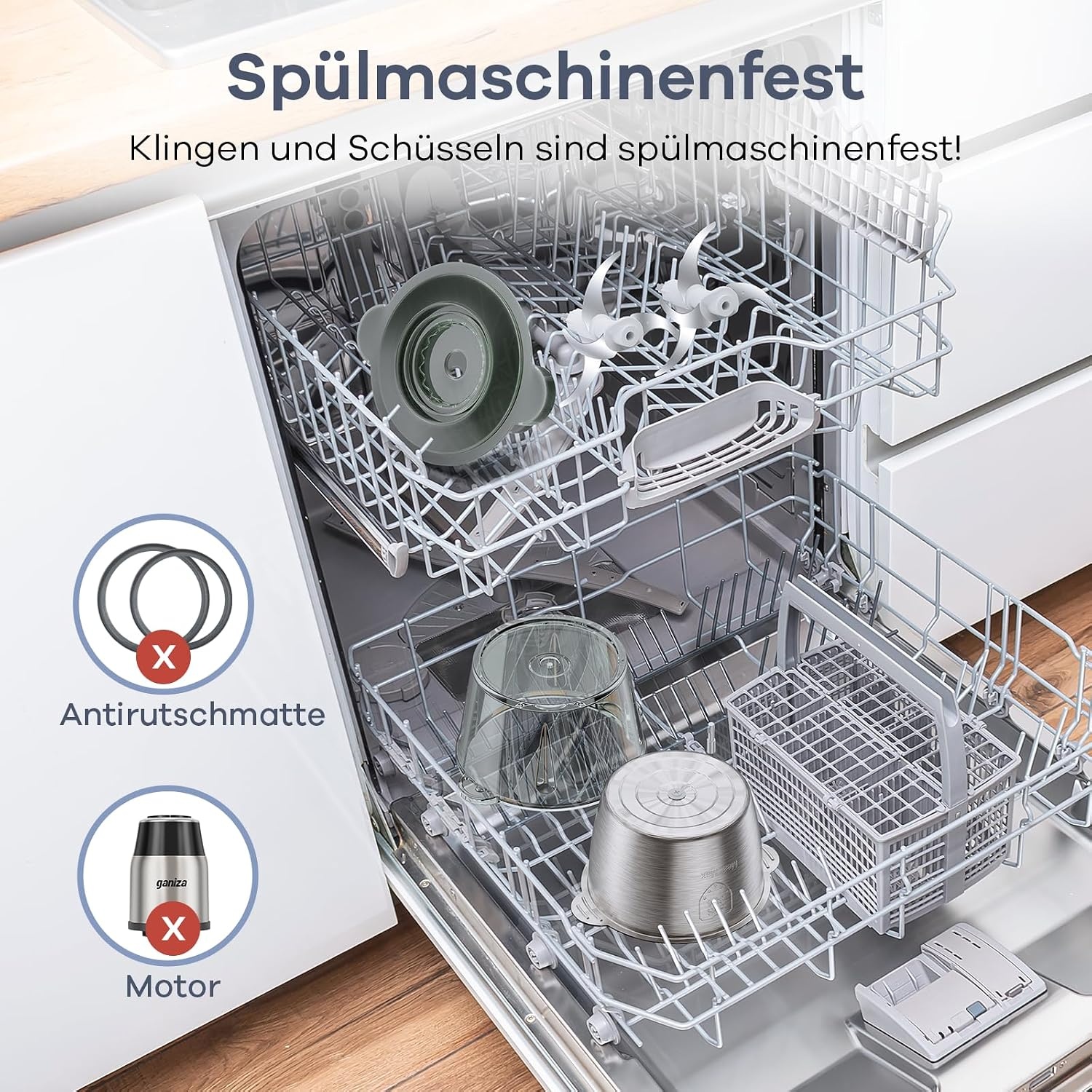 Elektrischer Multizerkleinerer 1,8L, 450W, Edelstahl & Glas - bis zu 57% Rabatt