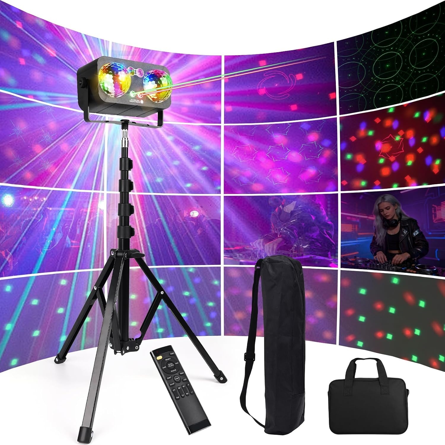 5-in-1 LED-Discolicht mit Stativ - Party-Set bis zu 33,3% günstiger