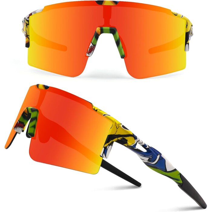 Sportsonnenbrille für Outdoor & Radsport, UV400, Wassertransfer Orange - bis zu 55%