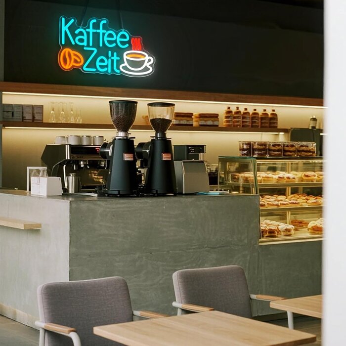 Coffee Time LED-Neon-Schild 40x23cm - Stylische Wandleuchte - Bis zu 55% sparen