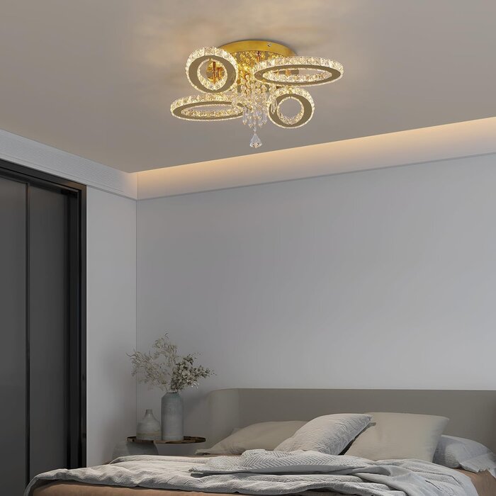 Moderne LED Deckenleuchte 52 cm, Gold, 4 Ovale - bis zu 58% Rabatt