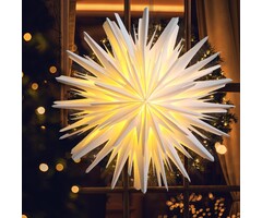 Eanloly Beleuchteter 3D-Weihnachtsstern 60 cm, Weiß - jetzt bis zu 54 % günstiger