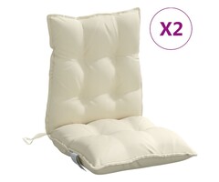 Vidaxl 2er-Set Stuhlkissen für Niedriglehner, 100x50 cm, Creme - bis zu 55% reduziert