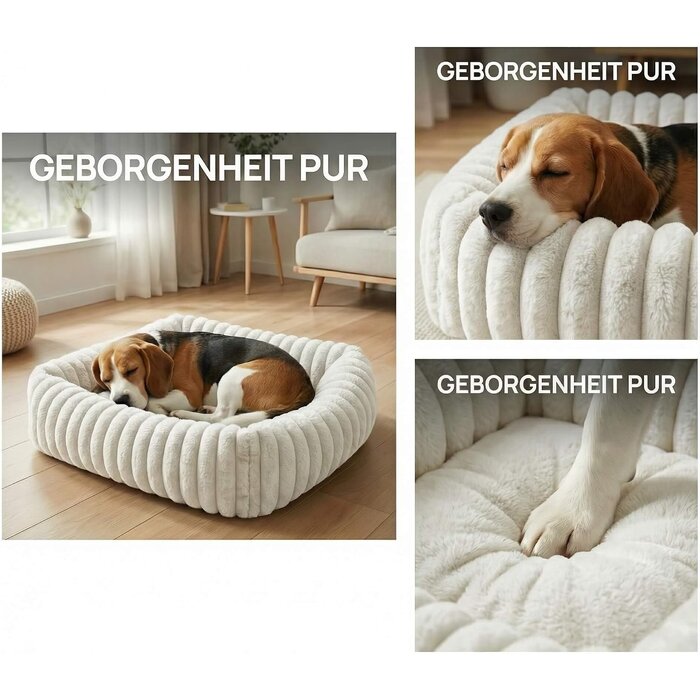 Hundekissen L für große Hunde | Weiß | Komfort-Plüsch | bis zu 45% sparen