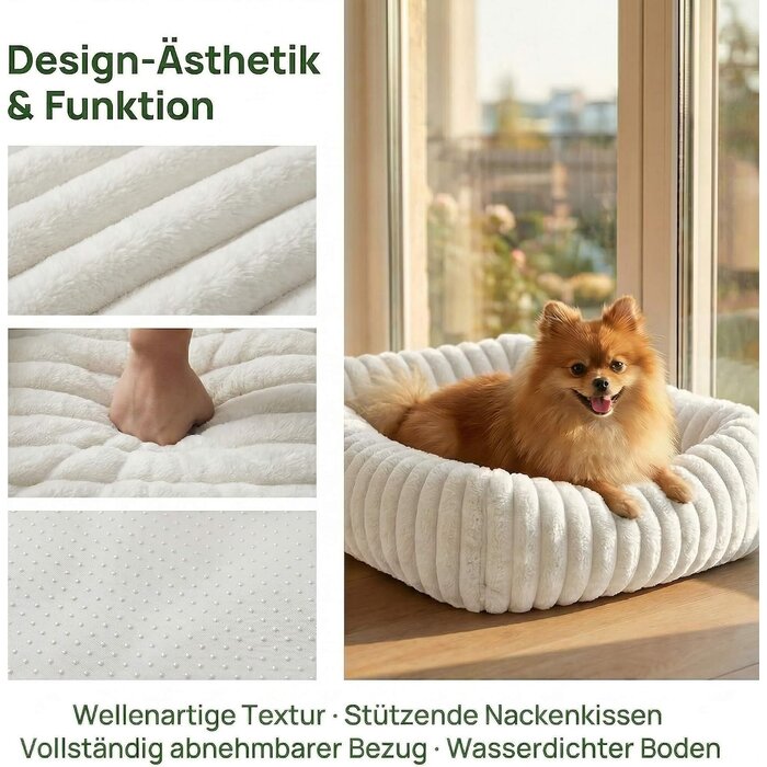 Hundekissen L für große Hunde | Weiß | Komfort-Plüsch | bis zu 45% sparen