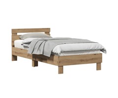 Bettgestell mit Wandkopfteil Artisan Eiche 90x200 cm - bis zu 34% Rabatt