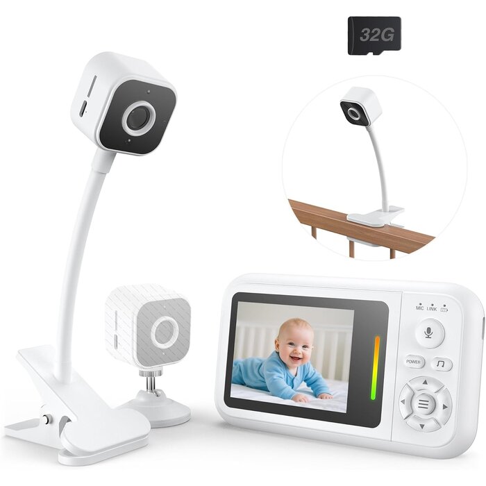 Full HD Babyphone mit Kamera - Nachtsicht & 2,4 GHz - bis zu 33% reduziert