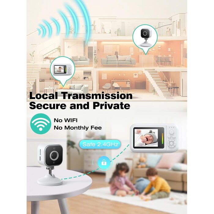 Full HD Babyphone mit Kamera - Nachtsicht & 2,4 GHz - bis zu 33% reduziert