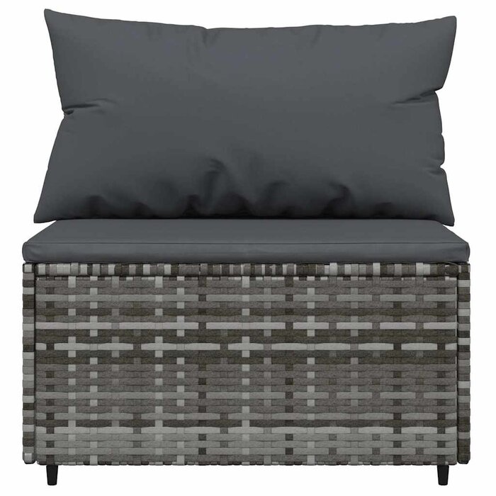 Garten-Mittelsofa 2er-Set Polyrattan Grau - Jetzt bis zu 34% sparen