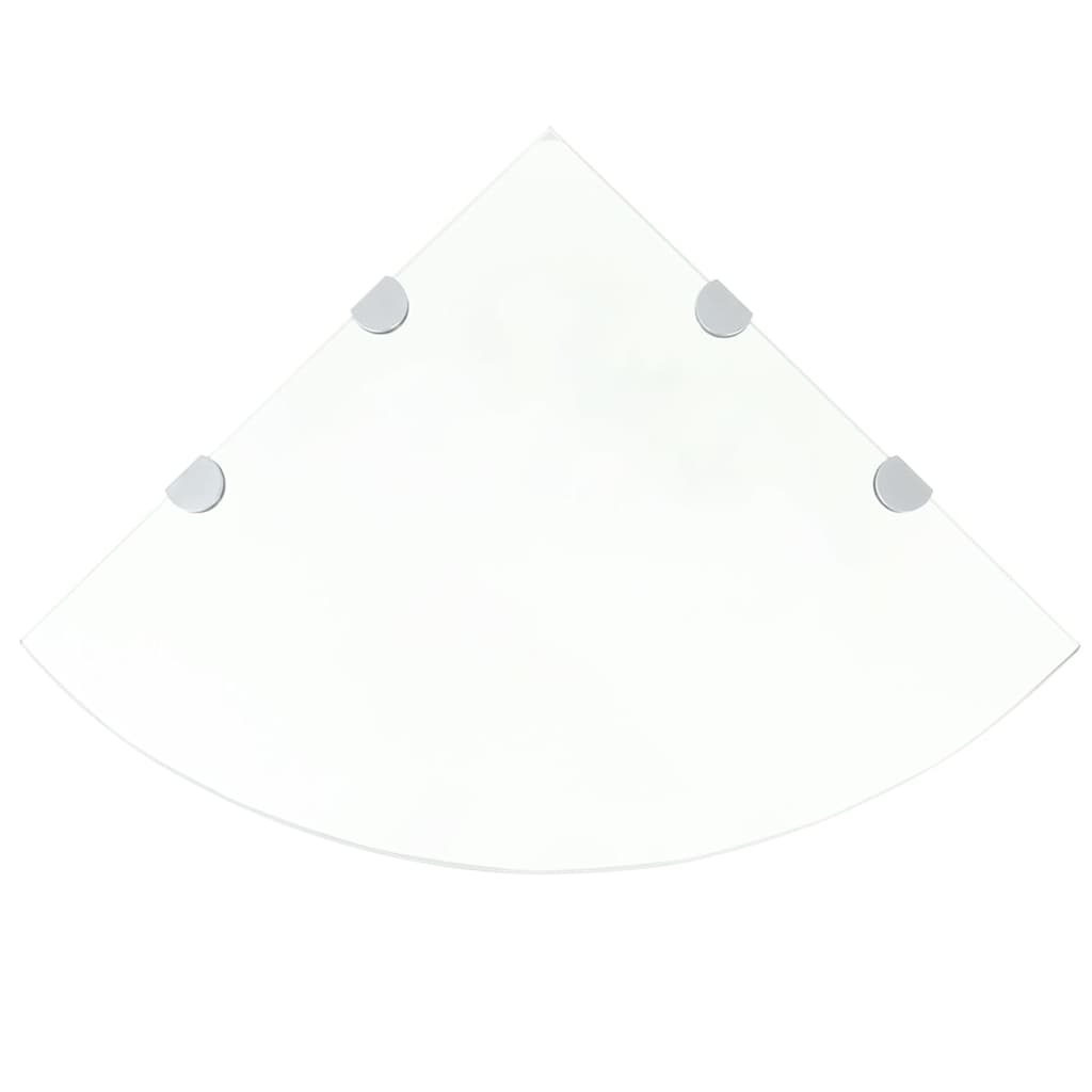 Vidaxl Eckregal aus Glas 45x45 cm - Verchromte Halterungen - bis zu 52% sparen