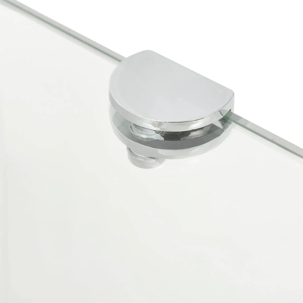 Vidaxl Eckregal aus Glas 45x45 cm - Verchromte Halterungen - bis zu 52% sparen