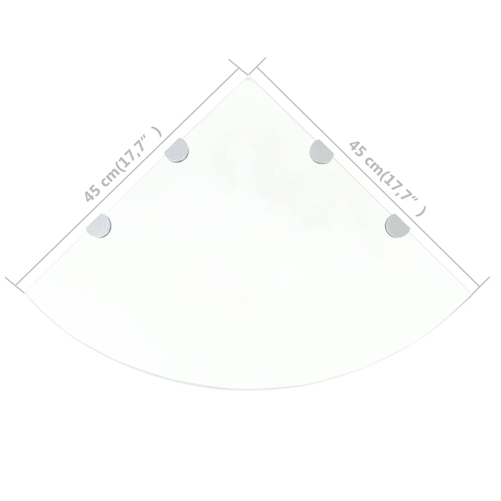 Vidaxl Eckregal aus Glas 45x45 cm - Verchromte Halterungen - bis zu 52% sparen