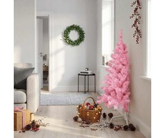 Vidaxl Weihnachtsbaum 120 cm Rosa, halbrunde Wandform - bis zu 60% Rabatt