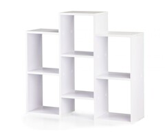 Weißes Bücherregal mit 7 Fächern - 85x22x76 cm - bis zu 14% Outlet-Rabatt