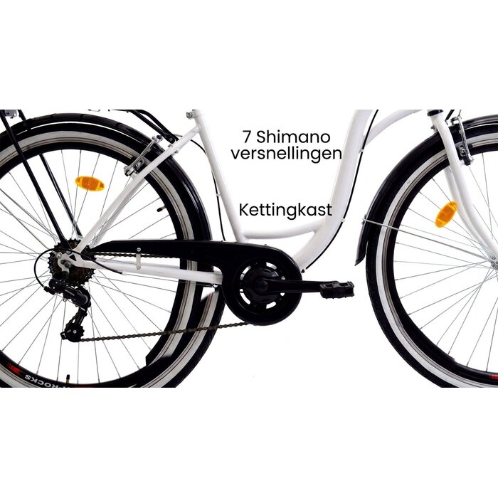 Mädchenfahrrad 26 Zoll Citybike - Weiß Schwarz - Jetzt bis zu 35% sparen