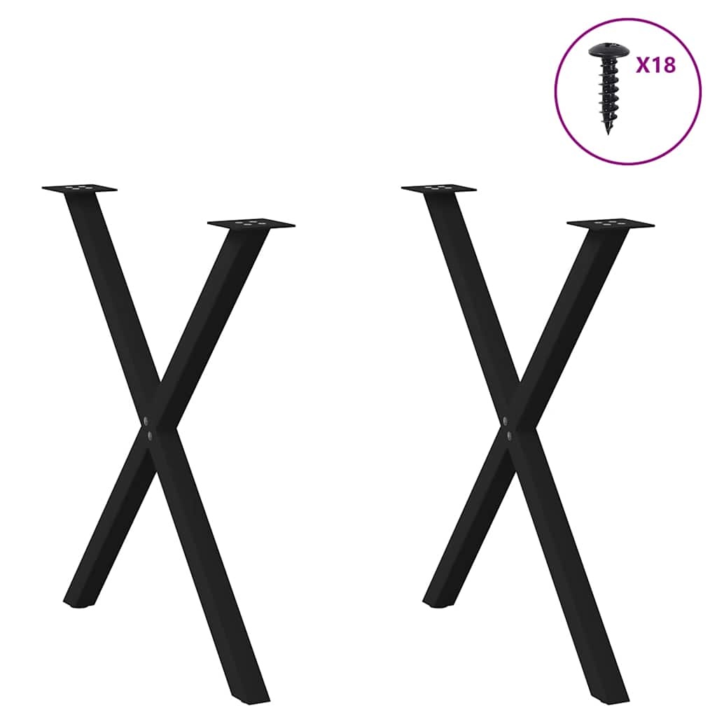 Tischbeine X-Form 80x72-73cm, Stahl Schwarz - bis zu 33% reduziert