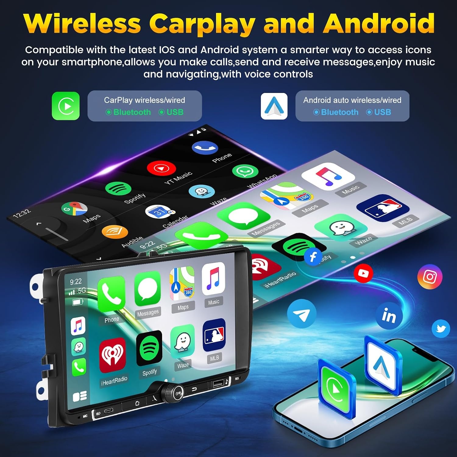 Autoradio für VW, Seat & Skoda - 4GB RAM - Wireless CarPlay - bis zu 35% Rabatt