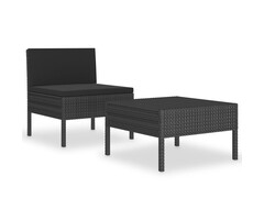 Vidaxl 2-teiliges Loungeset aus Poly-Rattan Schwarz - bis zu 39% sparen!