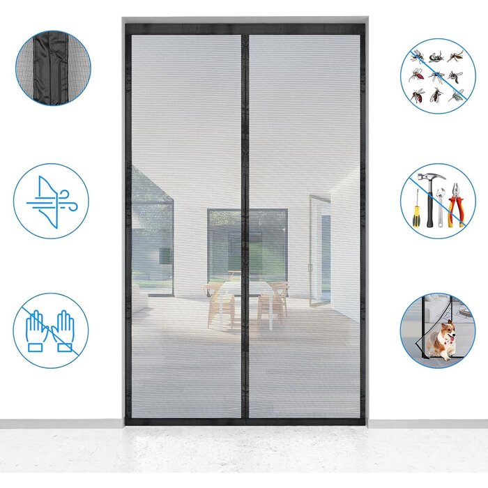 Magnetischer Insektenschutz 80x200 cm - Schwarz - bis zu 53% reduziert