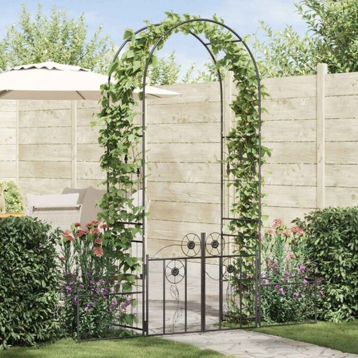 Gartenbogen Metall Schwarz 203x50x218 cm - jetzt bis zu 34% günstiger
