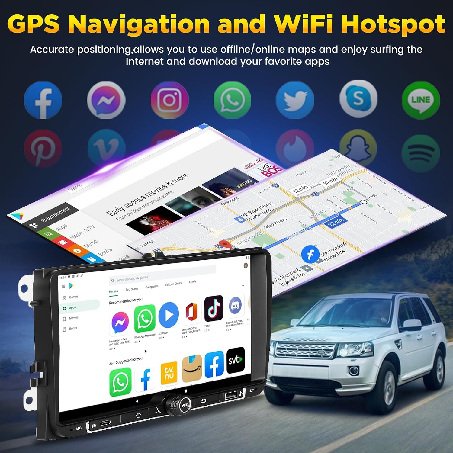 Autoradio für VAG Modelle: Wireless CarPlay, 4GB/64GB - bis zu 30% Rabatt