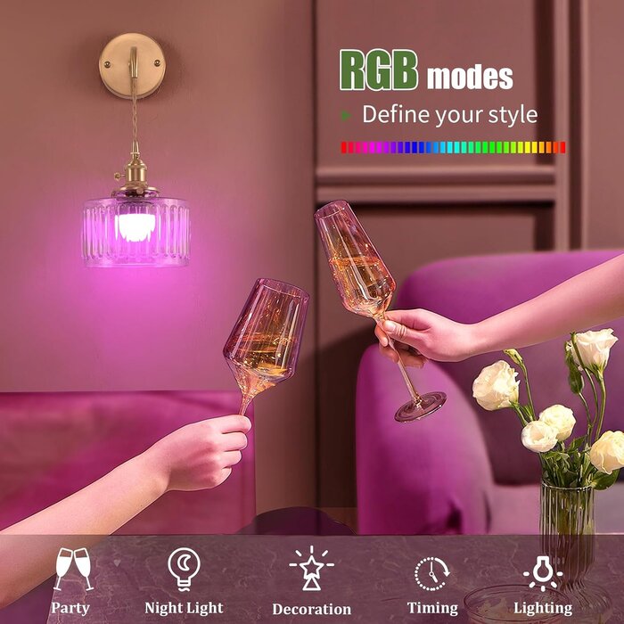 2er Set LED-Wandleuchten Retro Gold | Dimmbar & RGB | bis zu 34% Rabatt