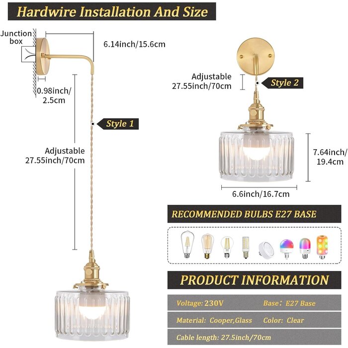 2er Set LED-Wandleuchten Retro Gold | Dimmbar & RGB | bis zu 34% Rabatt