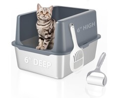 Edelstahl-Katzentoilette mit Deckel - Hygienisch & Robust - bis zu 35% Rabatt
