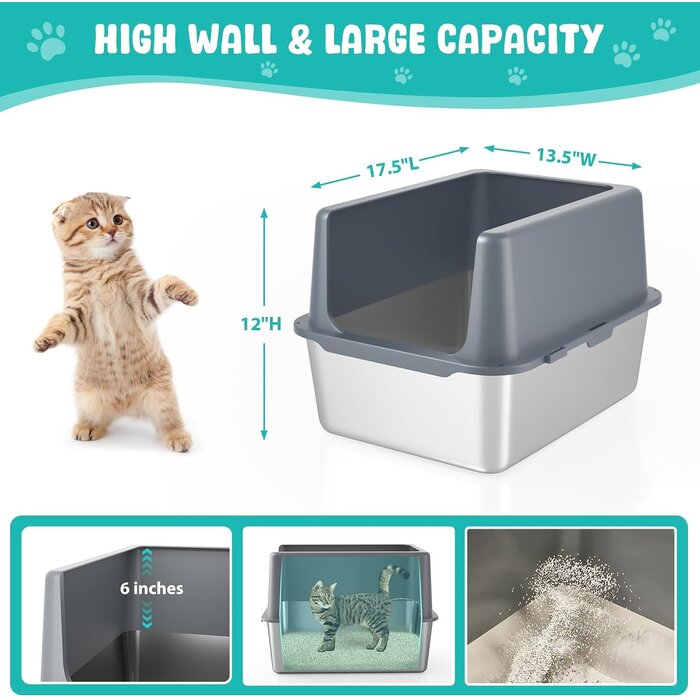 Edelstahl-Katzentoilette mit Deckel - Hygienisch & Robust - bis zu 28% sparen