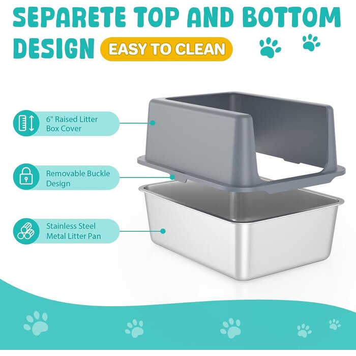 Edelstahl-Katzentoilette mit Deckel - Hygienisch & Robust - bis zu 28% sparen