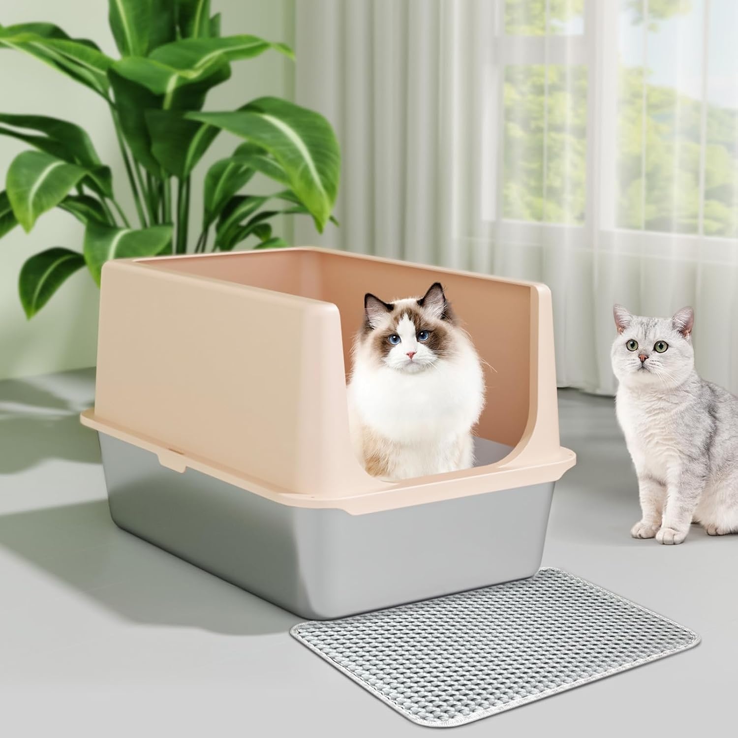 Edelstahl-Katzentoilette mit Deckel - Hygienisch & Robust - bis zu 28% sparen