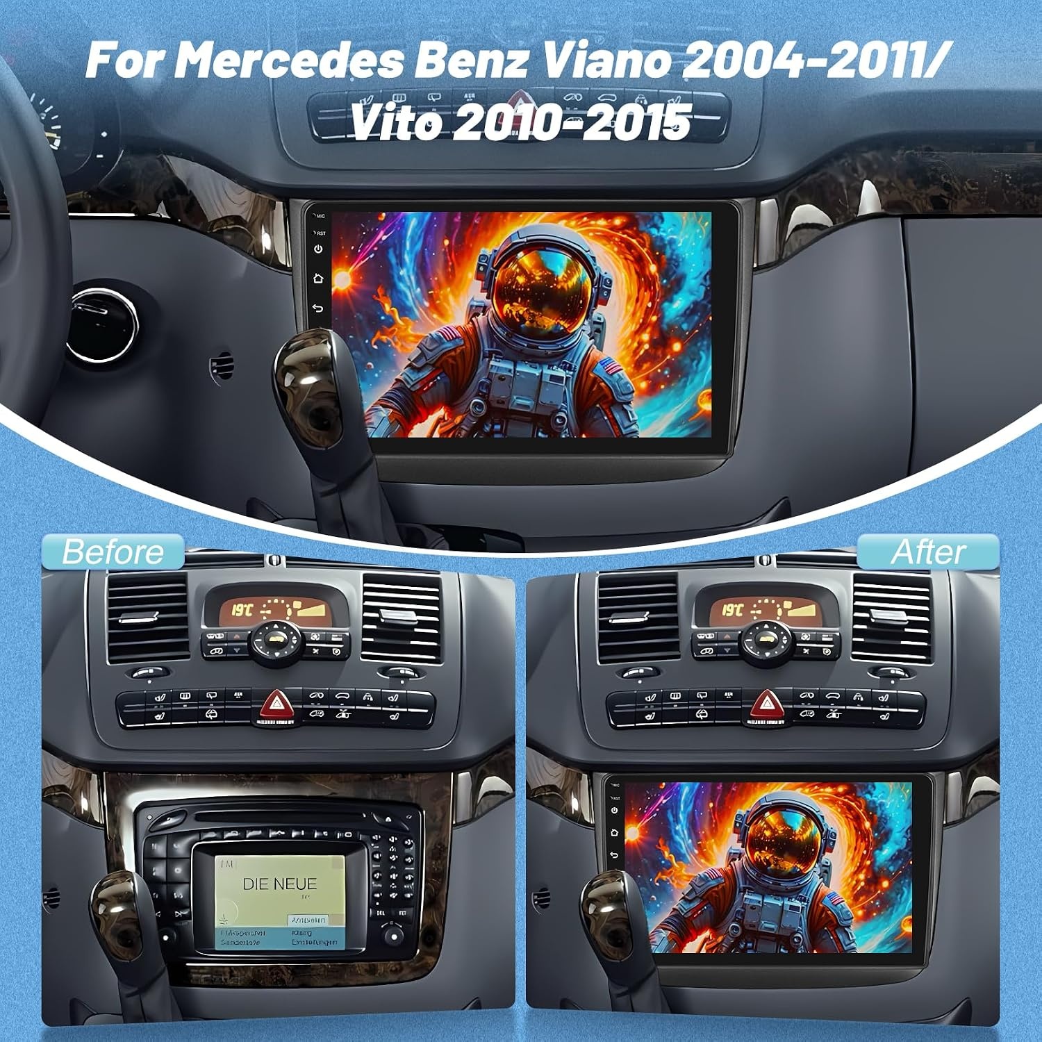 Android 13 Autoradio für Mercedes Viano & Vito - 10,1 Zoll - bis zu 34% sparen