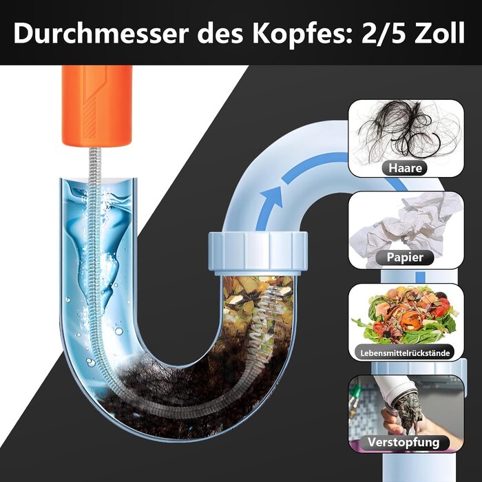 Rohrreinigungsspirale 15m - Automatischer Vorschub - Jetzt bis zu 28% sparen