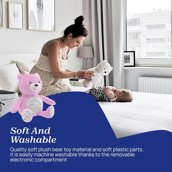 Projektor Kuschelbär für Babys - Rosa | Bis zu 32% günstiger