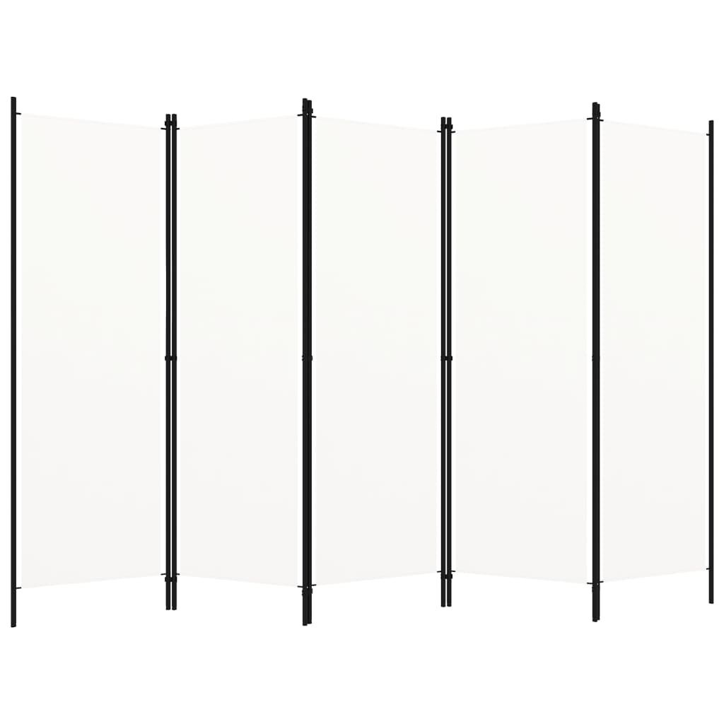 5-Paneel Raumteiler 250x180 cm - Weiß - bis zu 32% günstiger