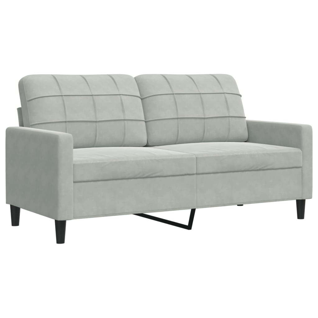 Gemütliches 2-Sitzer Samtsofa 140 cm, Hellgrau - jetzt bis zu 30% Rabatt
