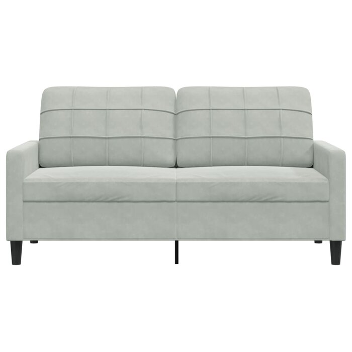 Gemütliches 2-Sitzer Samtsofa 140 cm, Hellgrau - jetzt bis zu 30% Rabatt