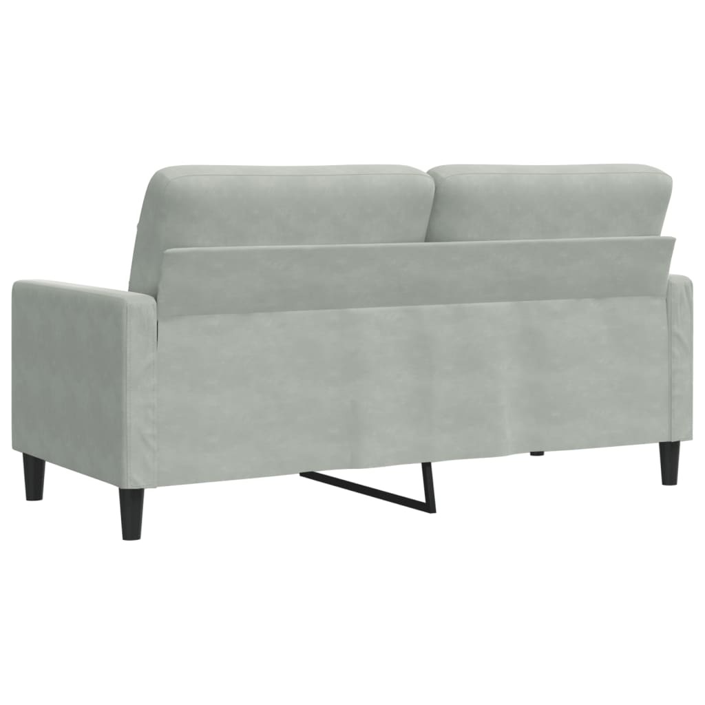 Gemütliches 2-Sitzer Samtsofa 140 cm, Hellgrau - jetzt bis zu 30% Rabatt
