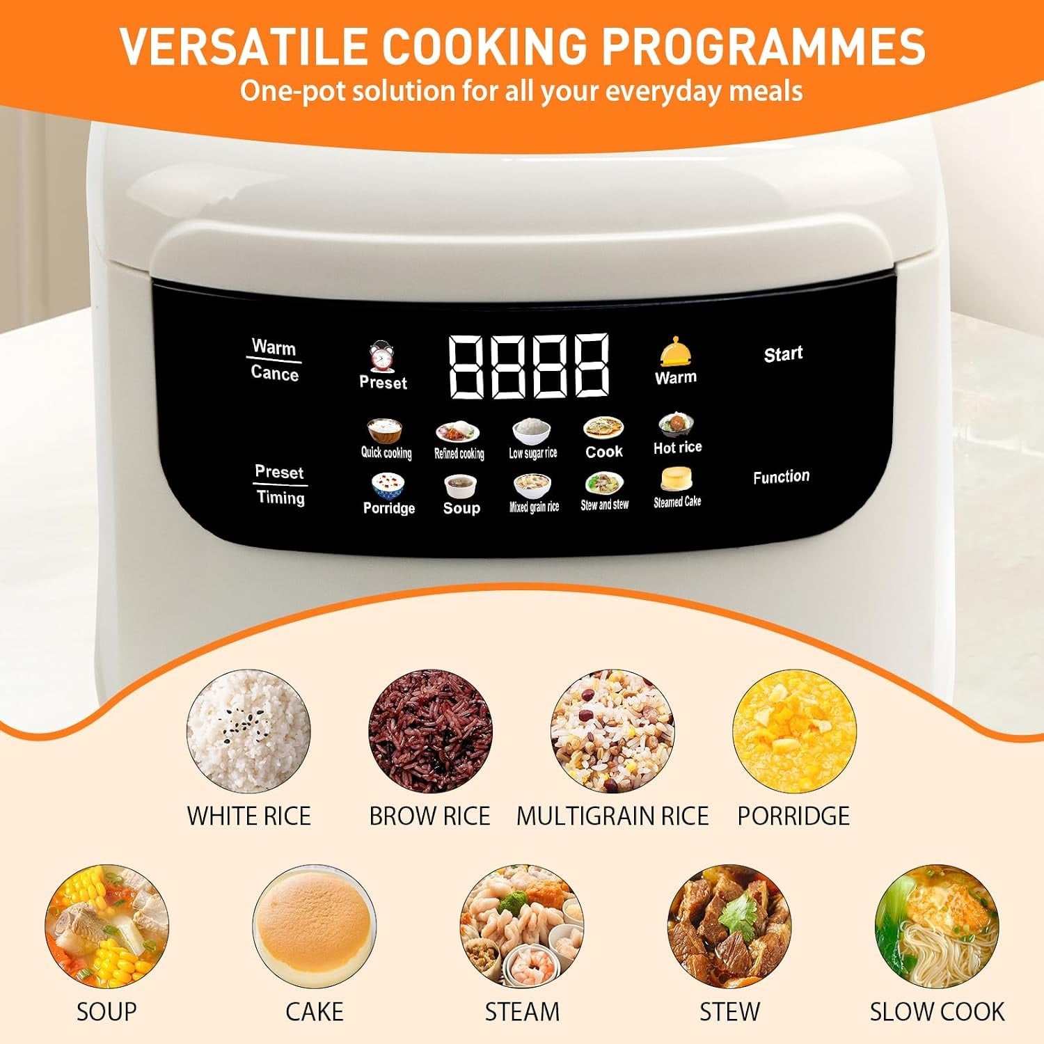 Low-Carb Reiskocher 2L - 10 Programme & 24h-Timer - bis zu 29% sparen