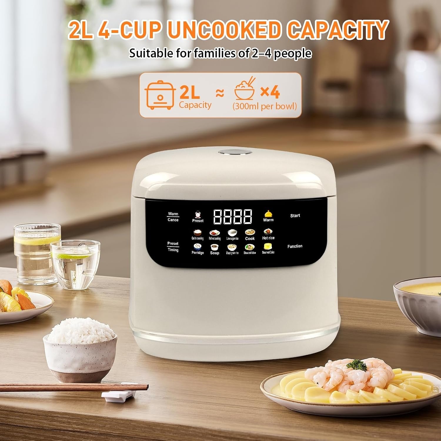 Low-Carb Reiskocher 2L - 10 Programme & 24h-Timer - bis zu 29% sparen