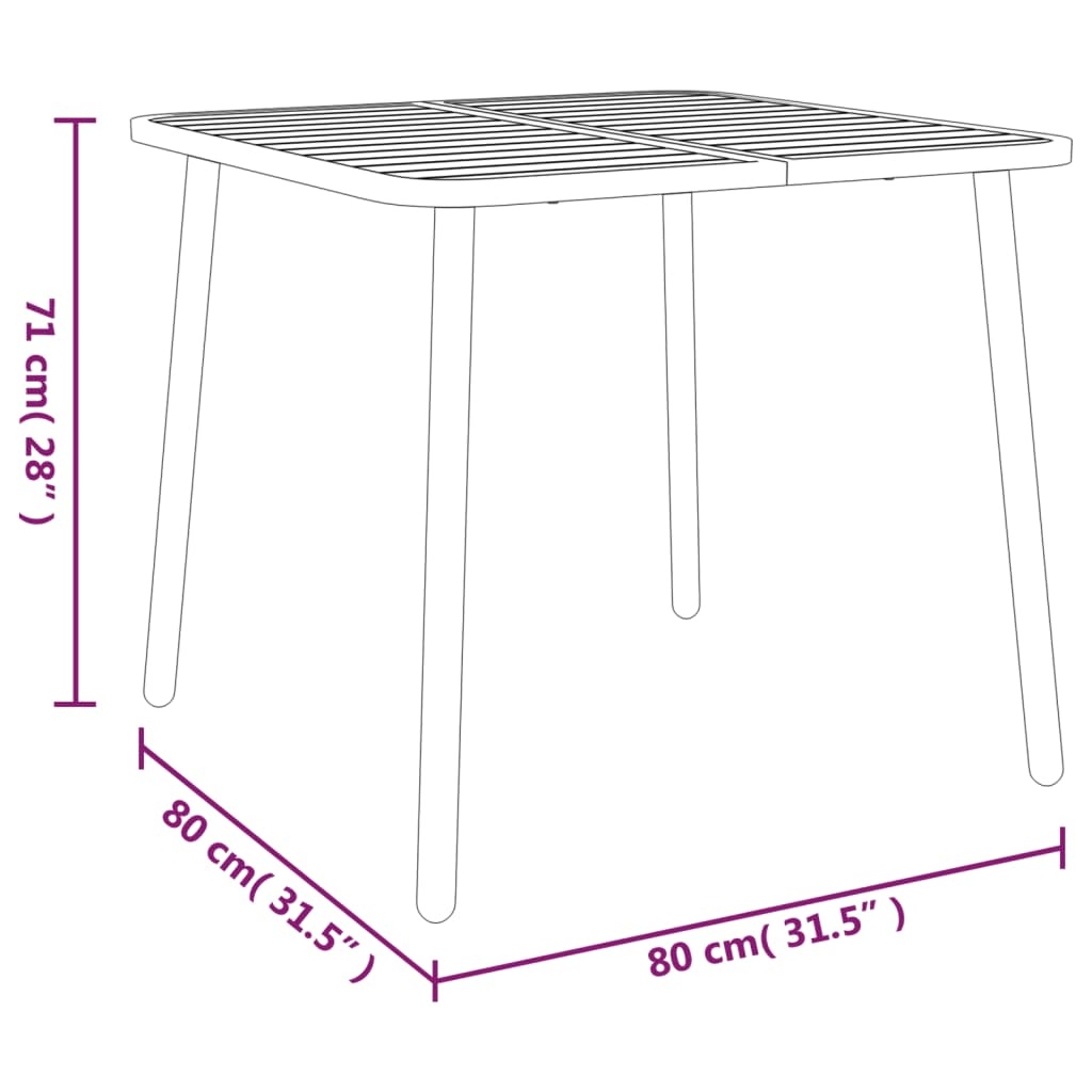 Gartentisch 80x80cm Stahl Anthrazit - Zeitlos & elegant - bis zu 34% sparen