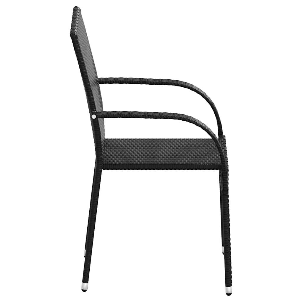 4er-Set Stapelstühle Poly-Rattan Schwarz - Jetzt bis zu 35% günstiger