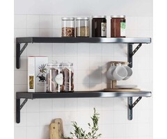 Regalwinkel 4er Set Schwarz - Edelstahl Wandhalterungen - bis zu 36% Rabatt