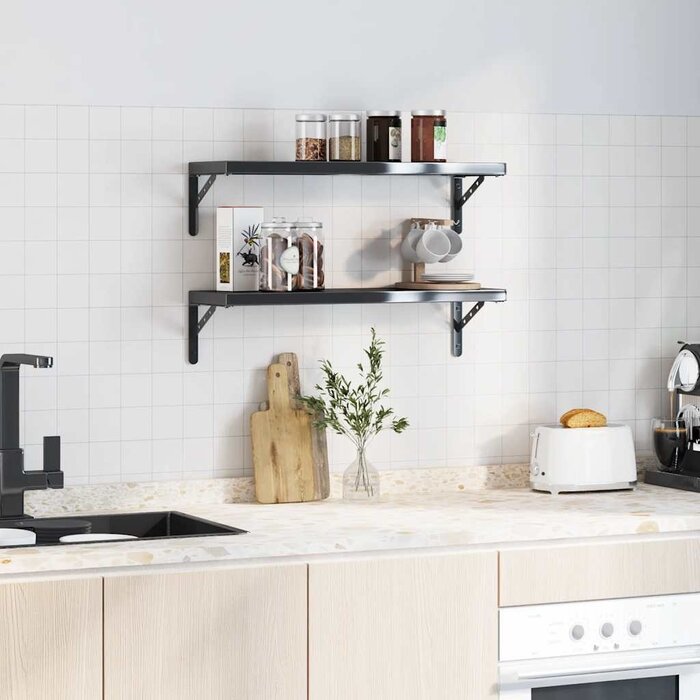 Regalwinkel 4er Set Edelstahl Schwarz - Robust & Vielseitig - bis zu 31% sparen