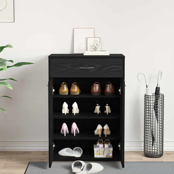 Moderner Schuhschrank Schwarz Eiche - 60x35x84 cm - bis zu 34% Rabatt