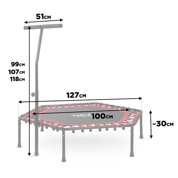 Fitness-Trampolin 127 cm mit Haltegriff - bis zu 24% Rabatt auf Rückläufer