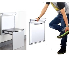 Klappbarer Duschsitz Wandmontage bis 350 kg - Silber - bis zu 41% Rabatt