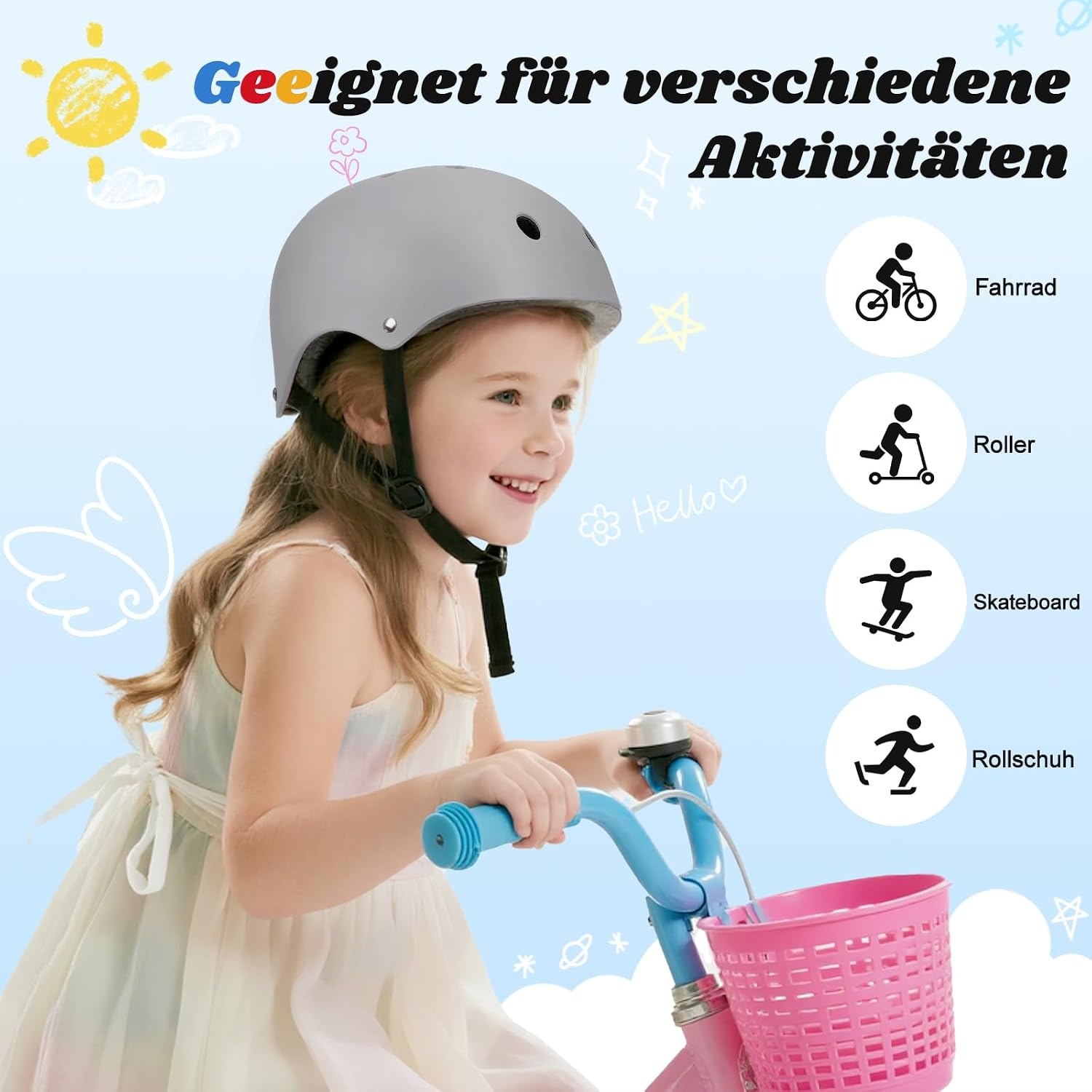 Sicherer Skaterhelm für Kinder & Jugendliche - Blau - Bis zu 26% Rabatt